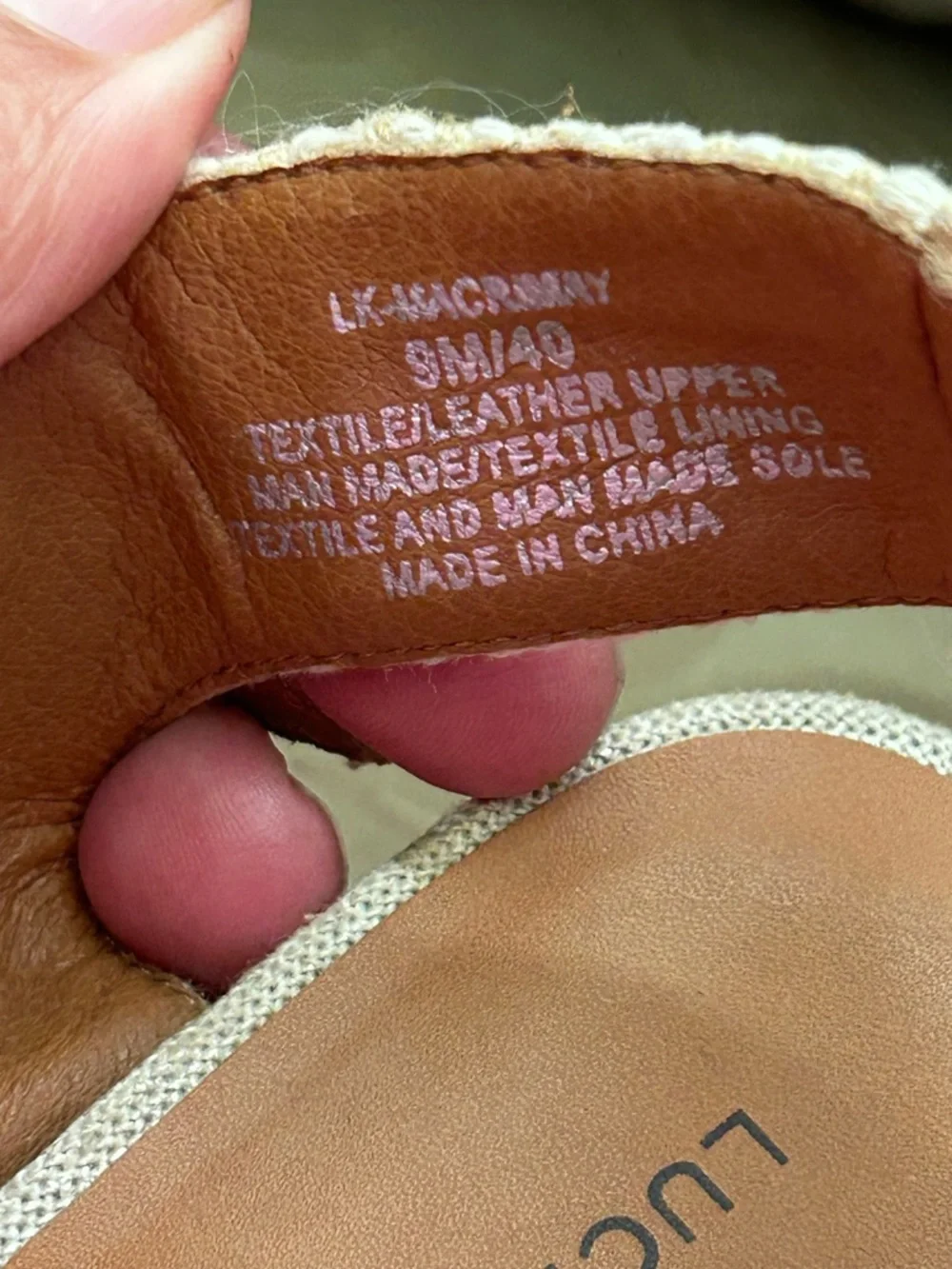 Lucky Brand Women’s 9M Beige Tan Linen Knot-Front Ankle-Strap Wedges Espadrille